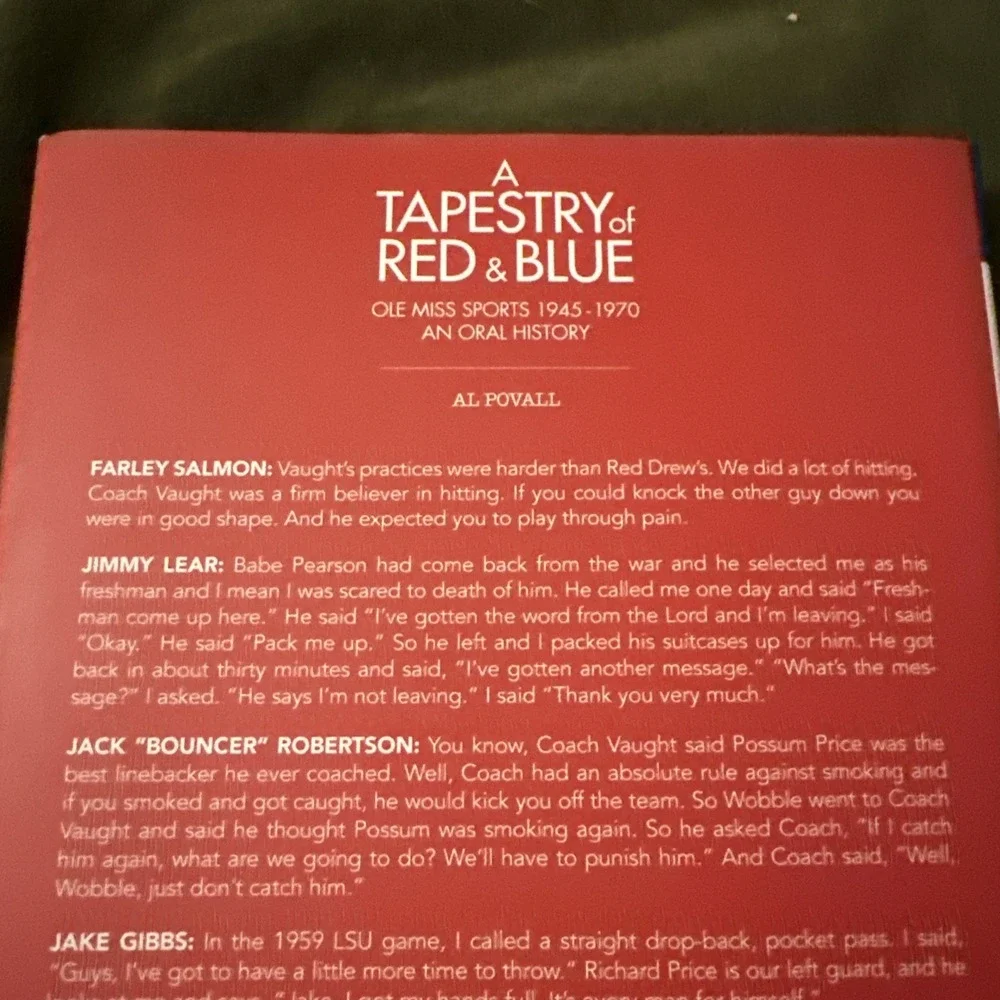 A Tapestry of Red and Blue Ole Miss Sports 1945-1970 Al Povall Hardcover